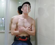 Gay Chinese Muscle Dressed Superman Solo In Tolet Sucks Cock 