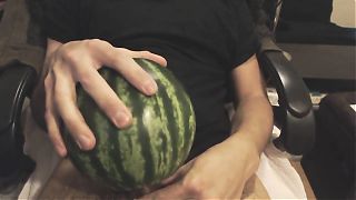 Asian Man Fucks a Watermelon