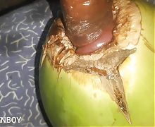 SoloTeenboy fucks a COCONUT HOLE this time
